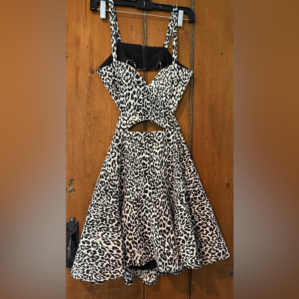 Bec + Bridge Black and White Cut Out Pleated Cocktail Dress